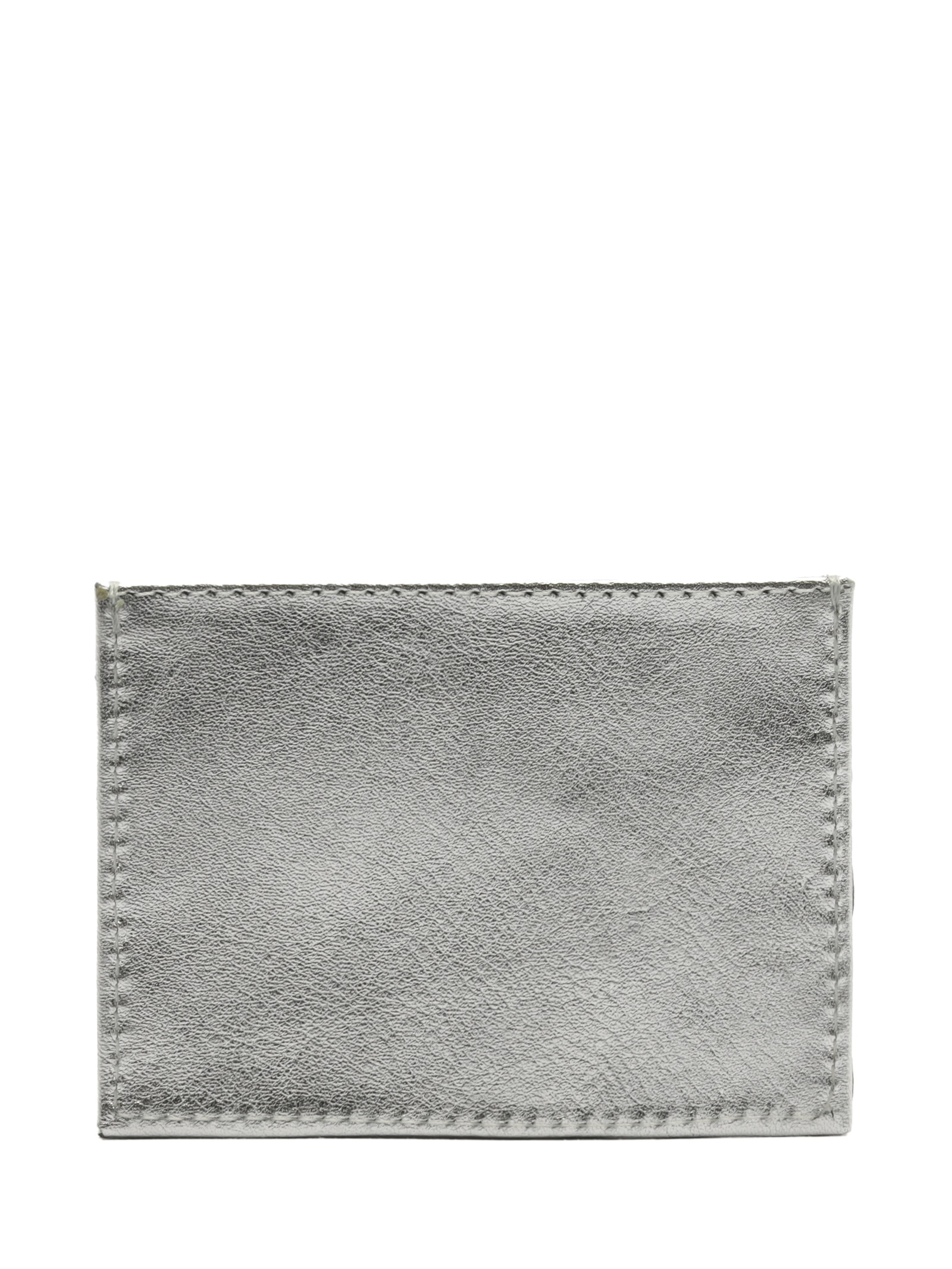 Porta-Cartões Feminino Couro Tressê Prateado Arezzo