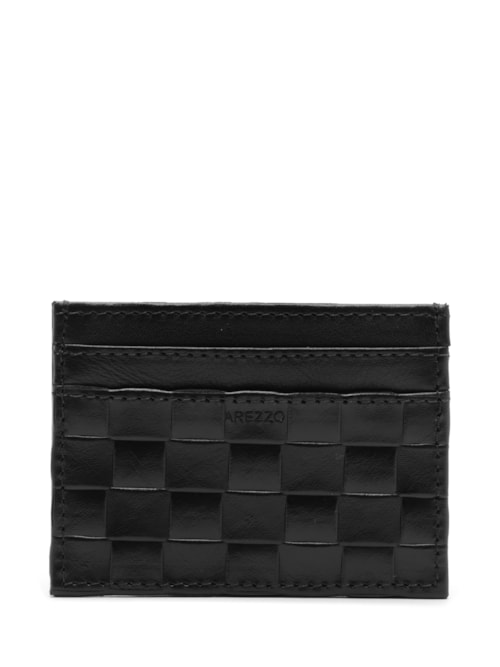 Porta Cartões Feminino Couro Tressê – Preto
