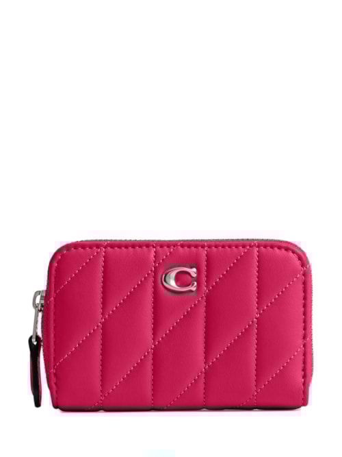 Porta-Cartões Feminino Small Zip Around With Pillow Quilting – Rosa