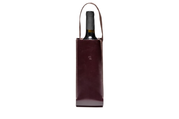 Porta Vinho Ou Espumante Masculino Unitário Em Couro – Marrom
