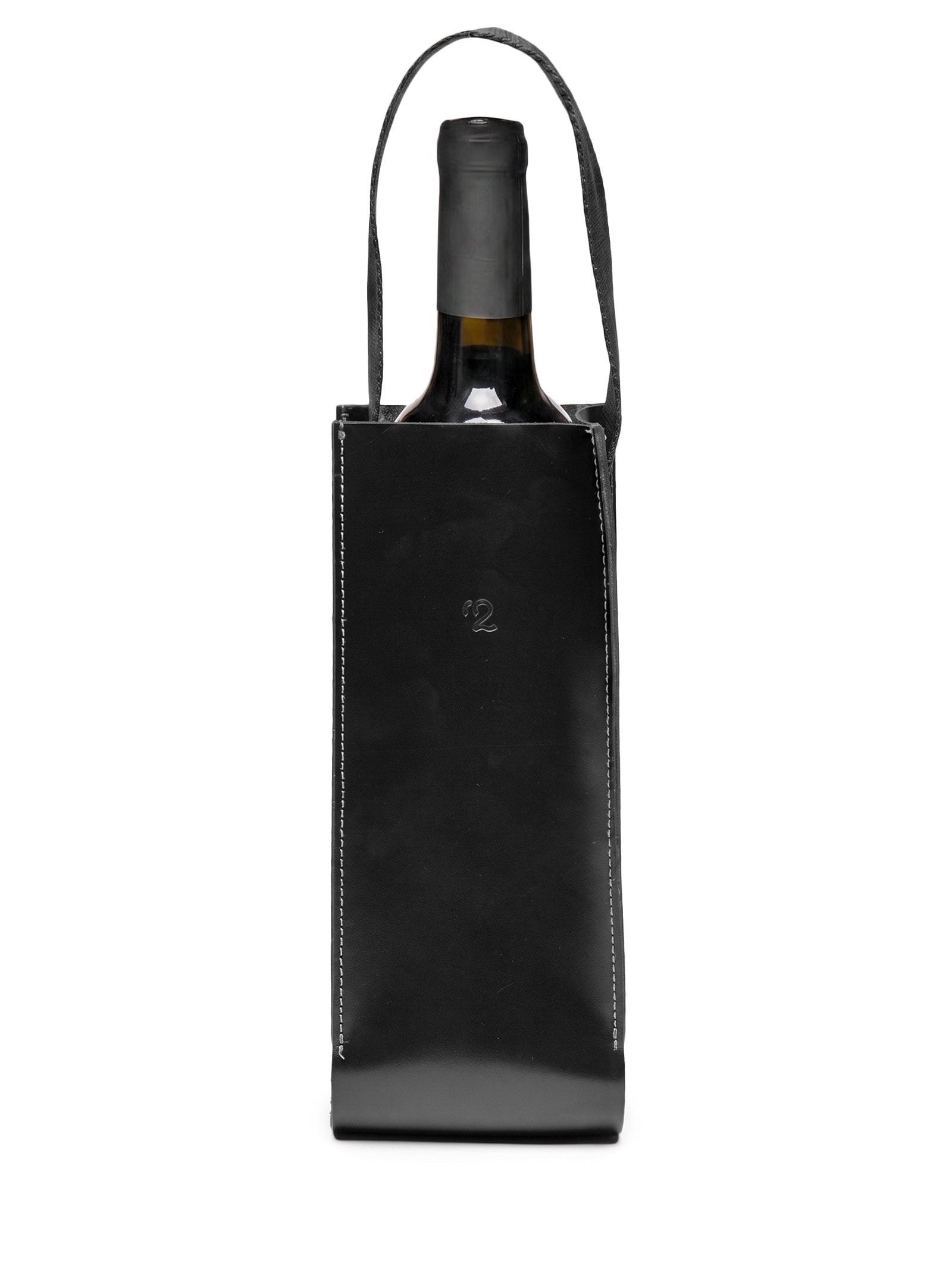Porta Vinho Ou Espumante Masculino Unitário Em Couro – Preto '2 Essential