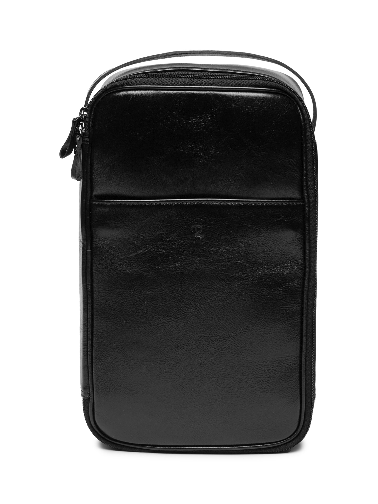 Porta VInhos Em Couro Legítimo Preto '2 Essential