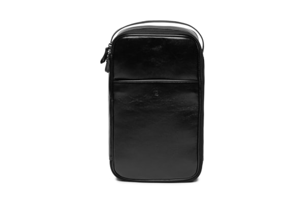 Porta VInhos Em Couro Legítimo - Preto