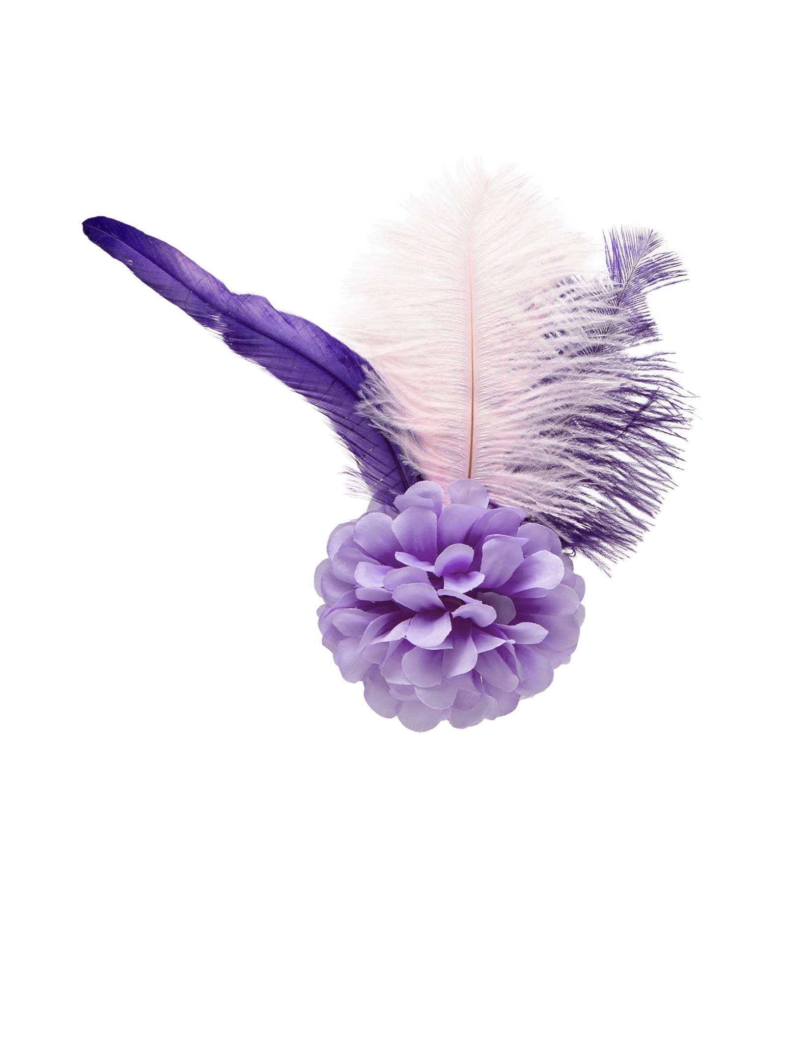 Presilha Feminina Carnaval Penas E Flor Roxo Market 33