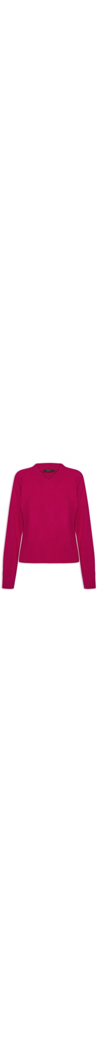Pulôver Feminino Gola V Tricot - Rosa