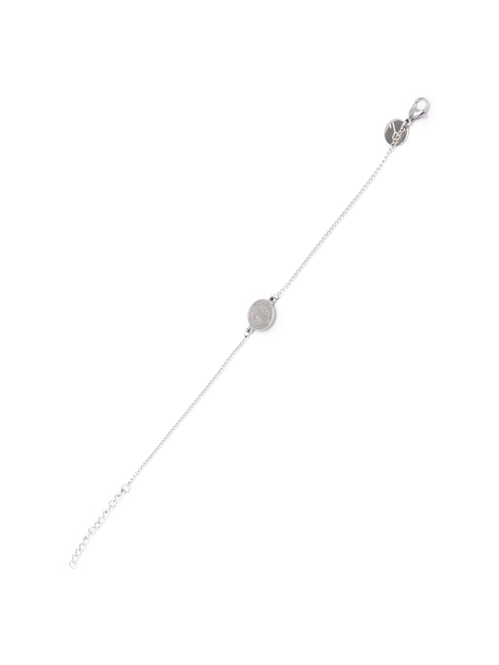 Pulseira Amuleto De Corrente Em Aço Prata Key Design