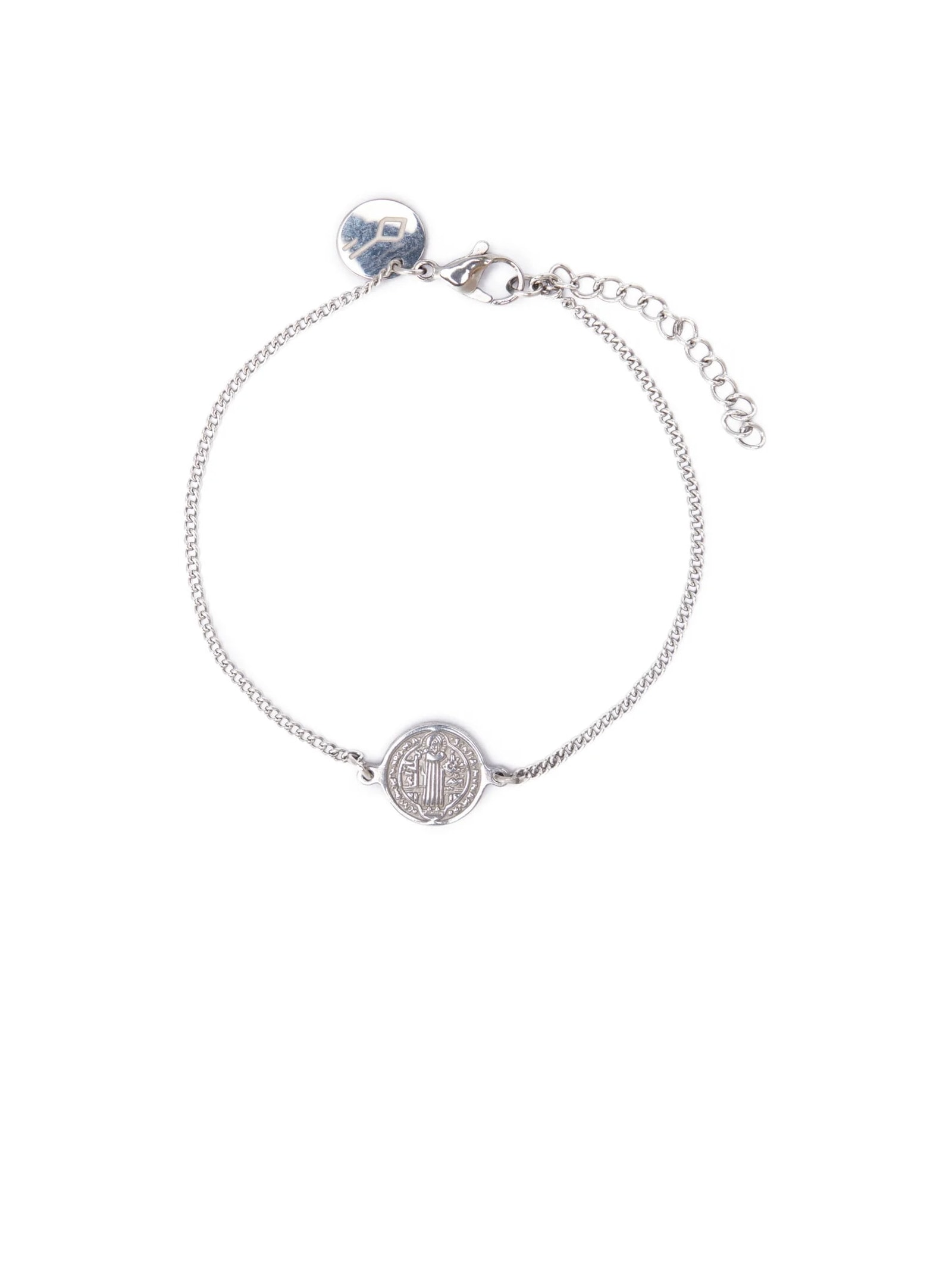 Pulseira Amuleto De Corrente Em Aço Prata Key Design
