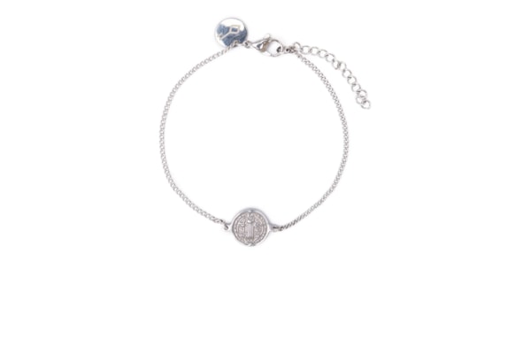 Pulseira Amuleto De Corrente Em Aço - Prata