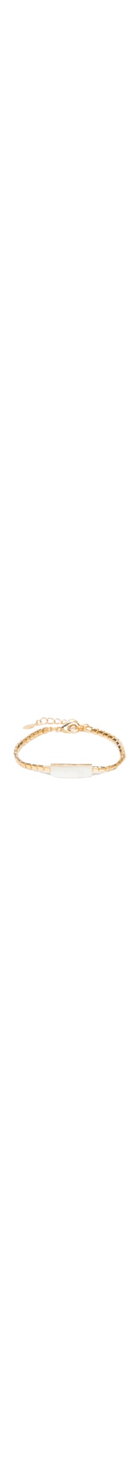 Pulseira Feminina Barrinha Madre + Elos Quadradinho Ouro -Dourado