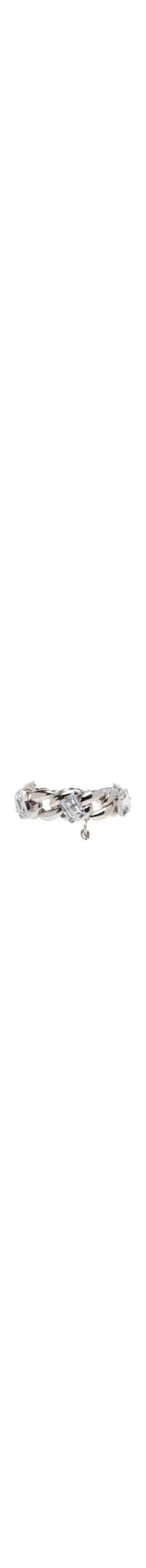 Pulseira Feminina Elos Pedra Cristal - Prata