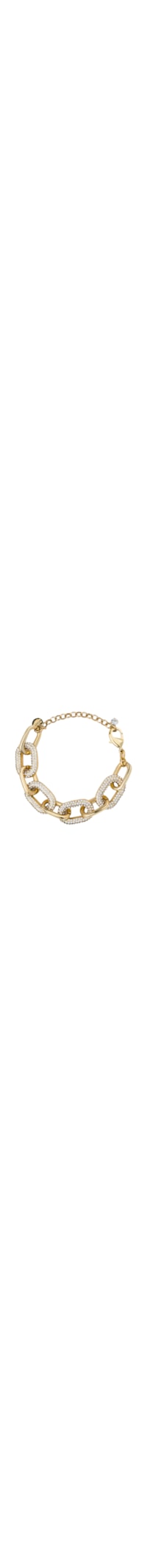 Pulseira Feminina Elos Strass - Dourado