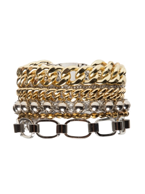 Pulseira Feminina Maxi Boho Mix de Banhos – Prateado