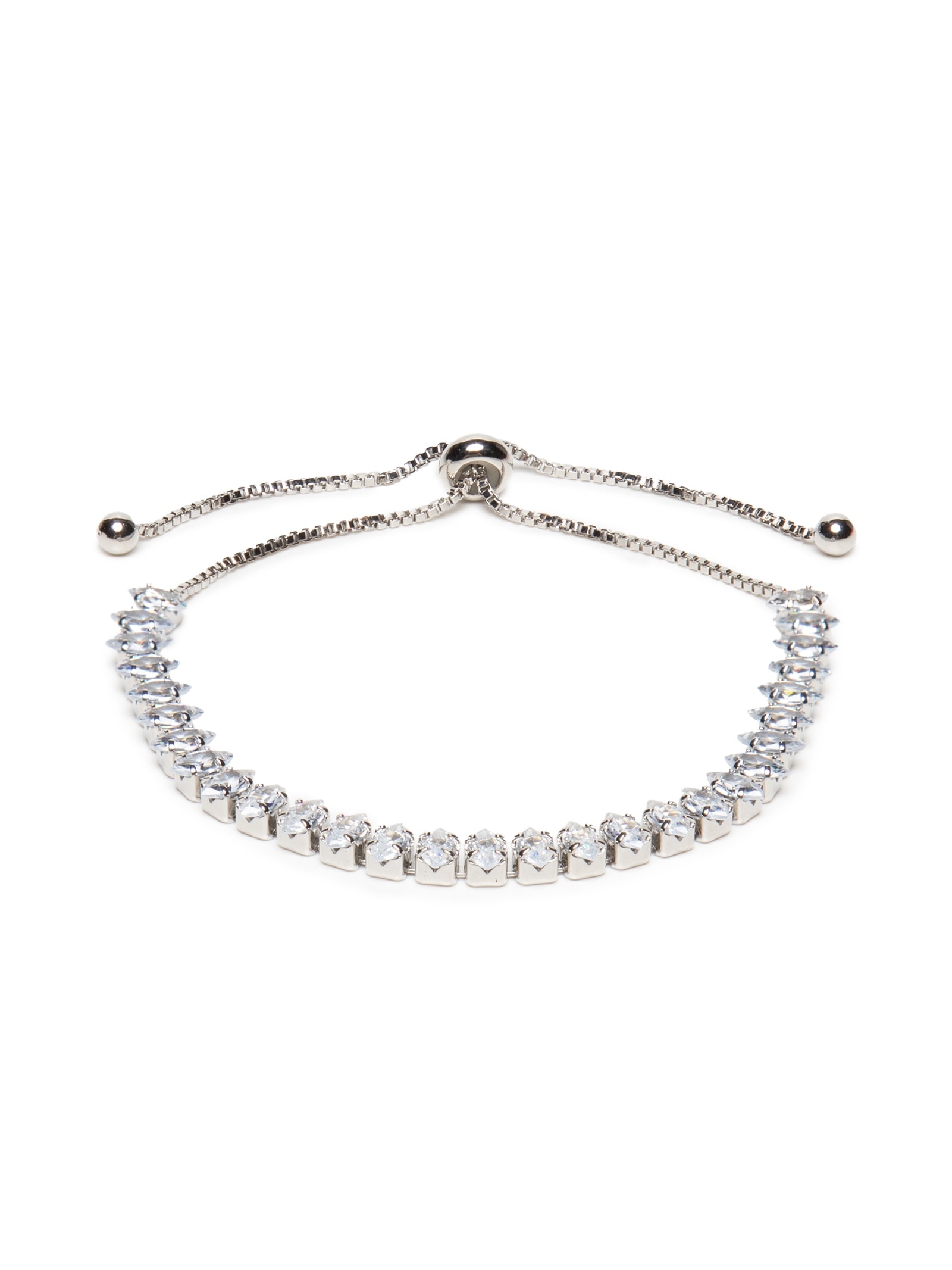 Pulseira Feminina Zircônia Prateado Market 33