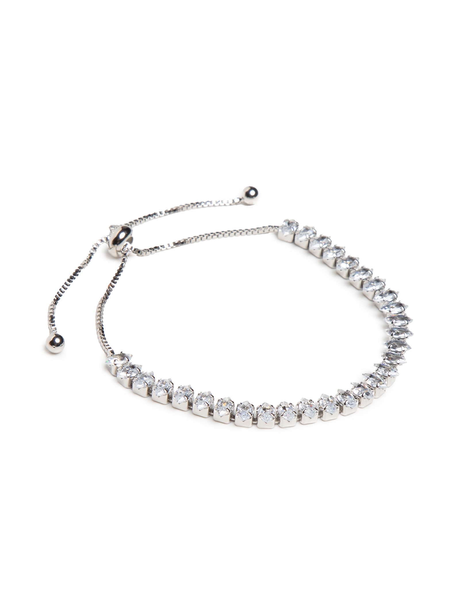 Pulseira Feminina Zircônia Prateado Market 33