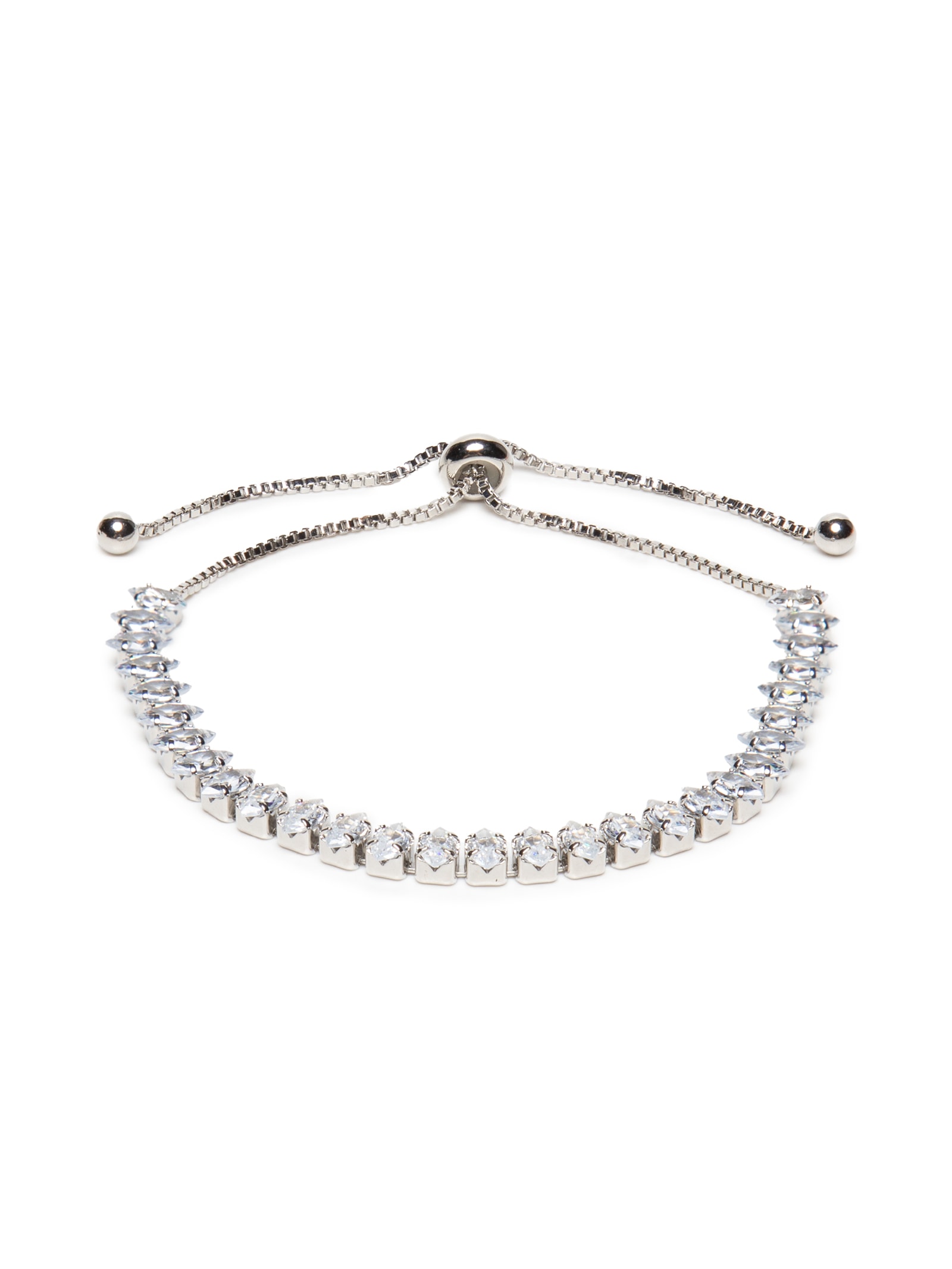 Pulseira Feminina Zircônia Prateado Market 33