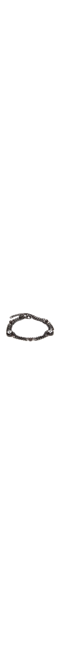 Pulseira Masculina Corrente Dupla Olho Grego - Preto
