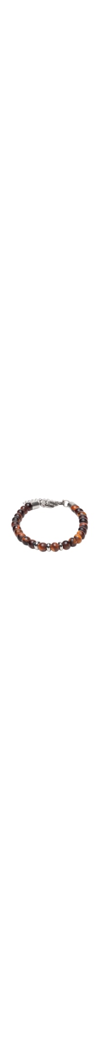 Pulseira Masculina Dan De Pedra Natural Olho De Tigre - Marrom