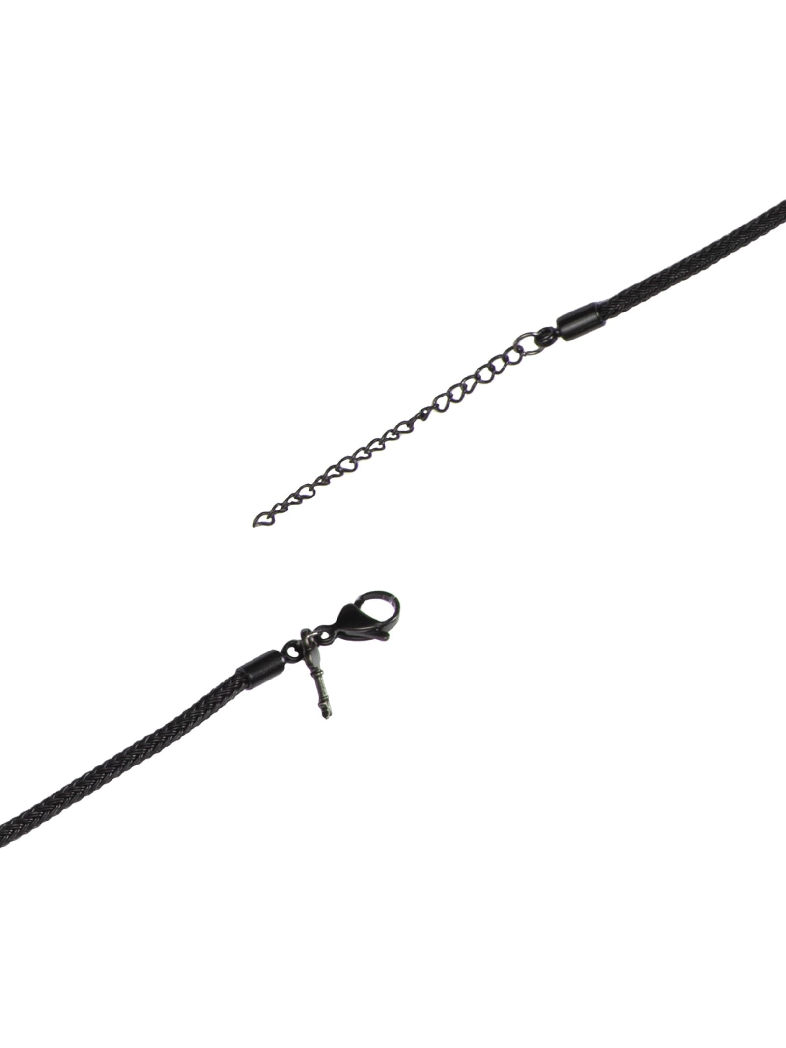 Pulseira Masculina Força de Cabo de Aço Preto Key Design