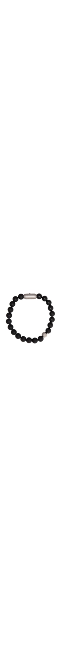 Pulseira Masculina Freitas De Pedra Natural Ágata Preta - Preto