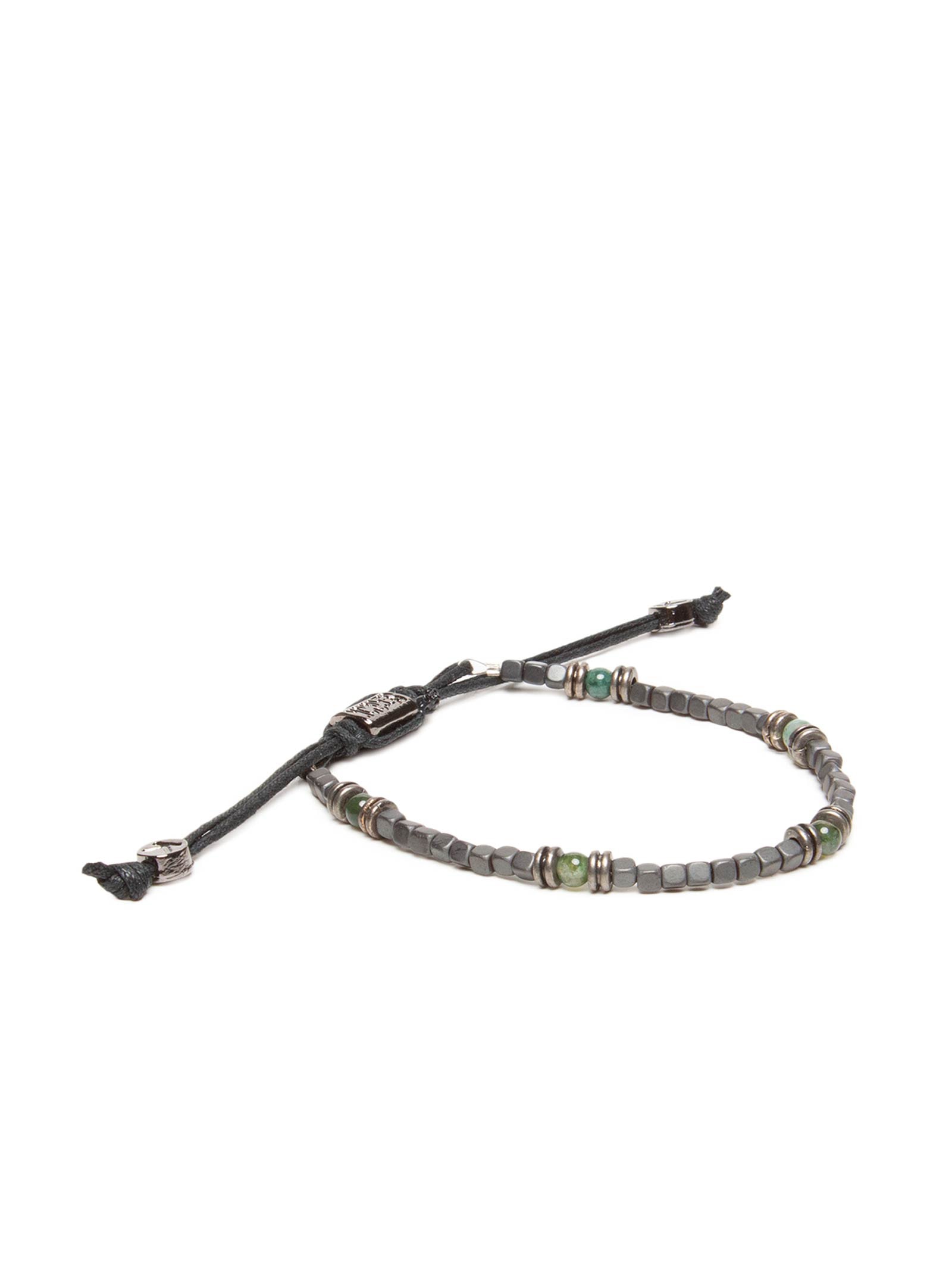 Pulseira Masculina Hematita E Pedra Cinza Sergio K