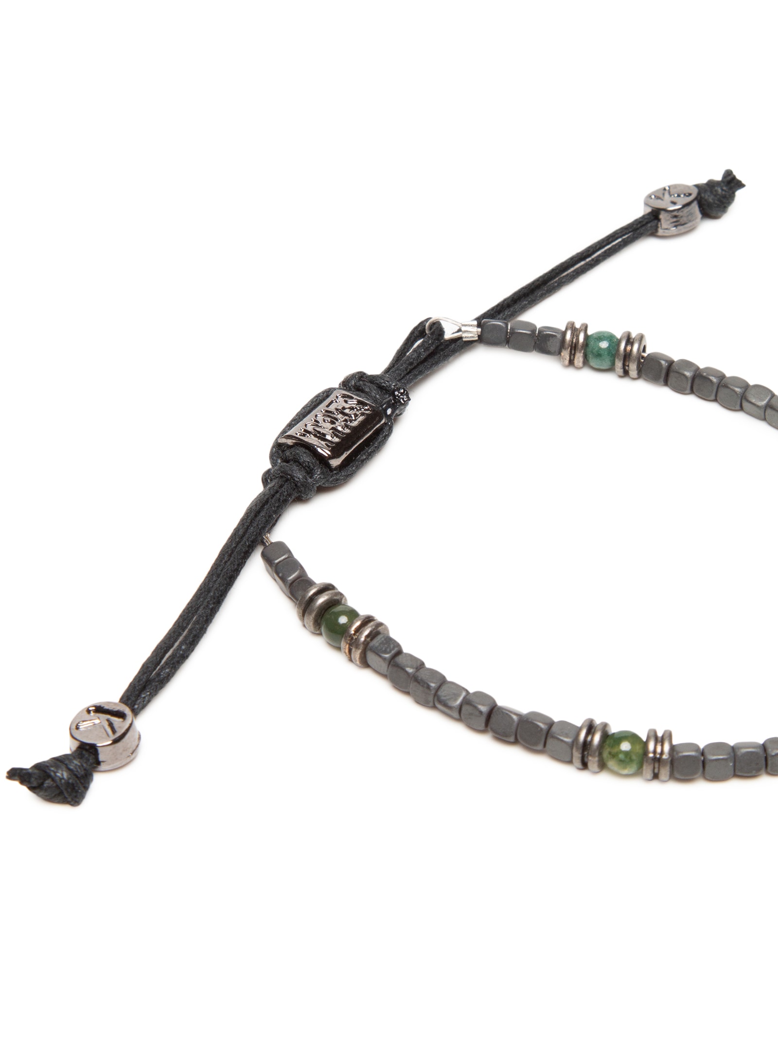 Pulseira Masculina Hematita E Pedra Cinza Sergio K