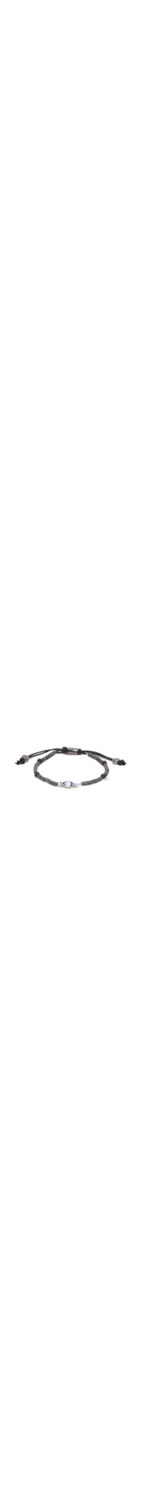 Pulseira Masculina Hematitas e Olho Grego - Cinza