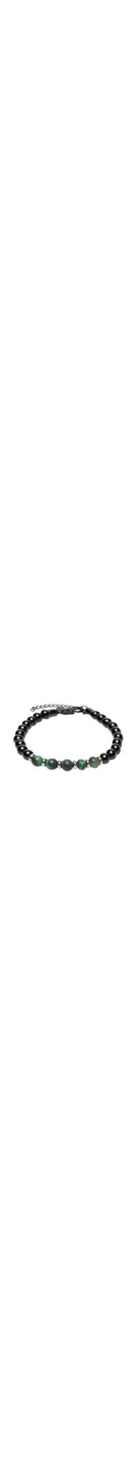 Pulseira Masculina Keats de Pedra Natural Ágata - Preto