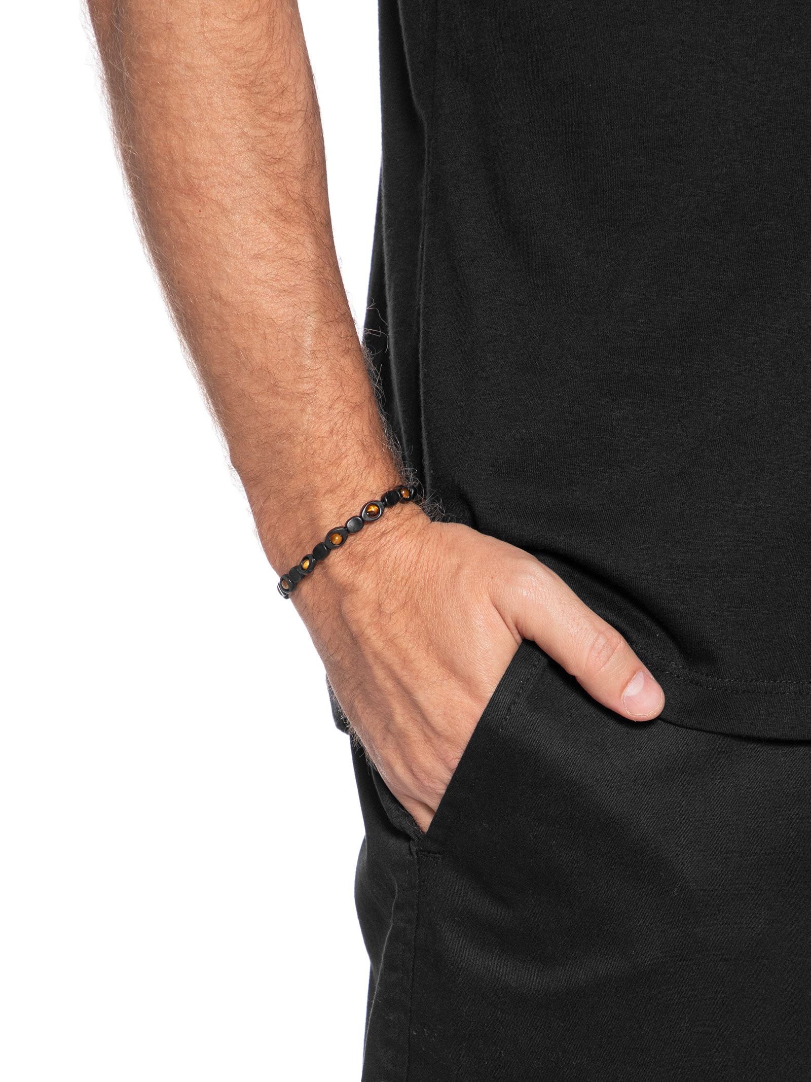 Pulseira Masculina Olho Grego Coin Preto Sergio K