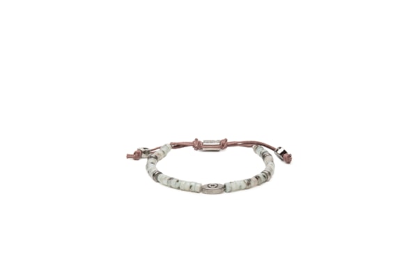 Pulseira Masculina Olho Grego E Pedra - Cinza