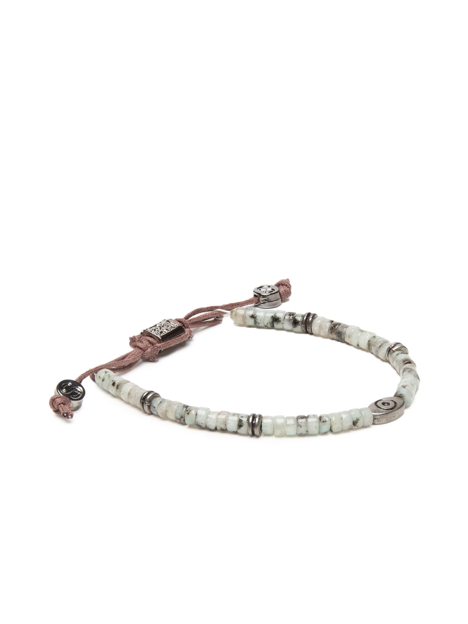 Pulseira Masculina Olho Grego E Pedra Cinza Sergio K