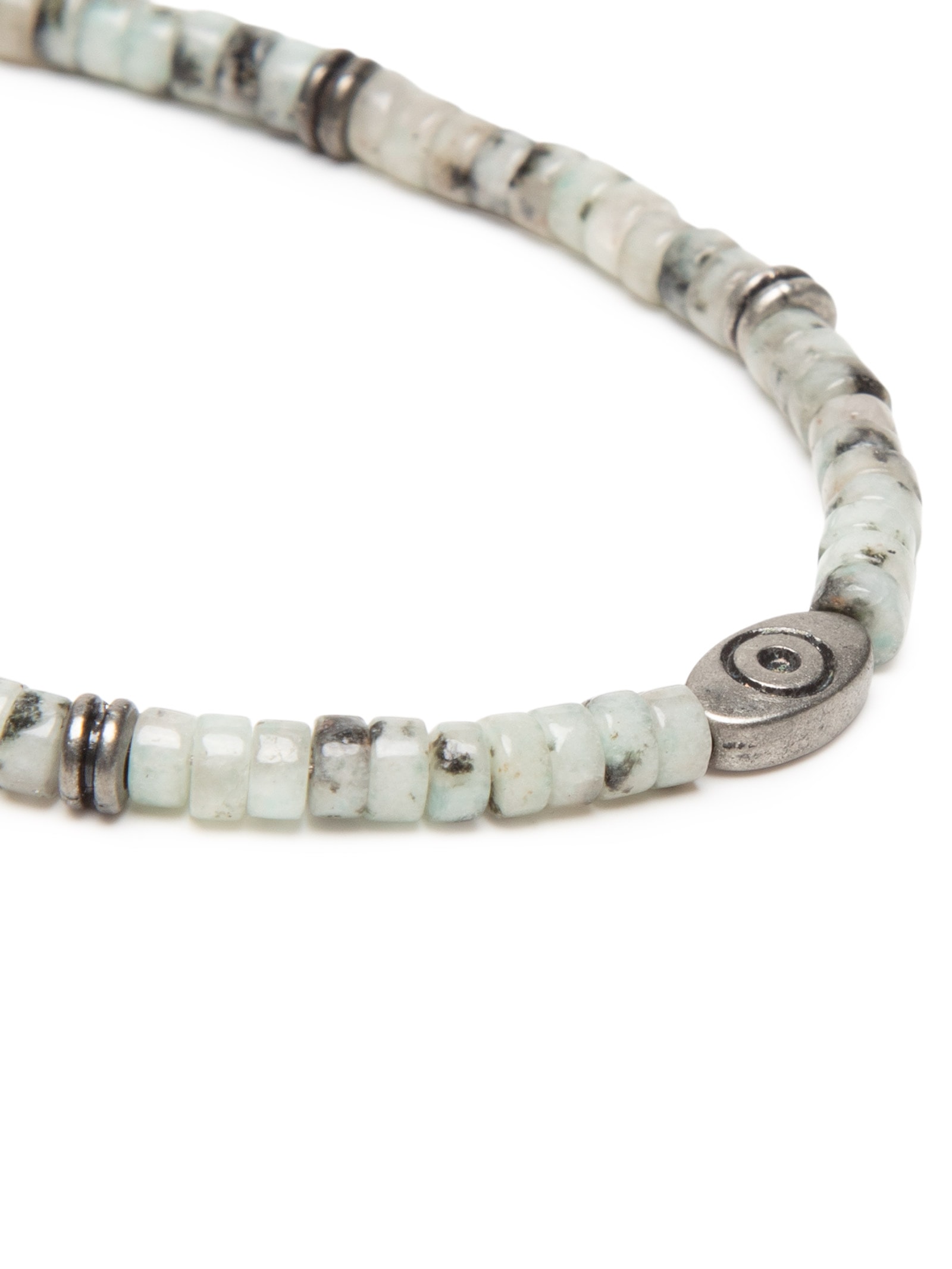 Pulseira Masculina Olho Grego E Pedra Cinza Sergio K