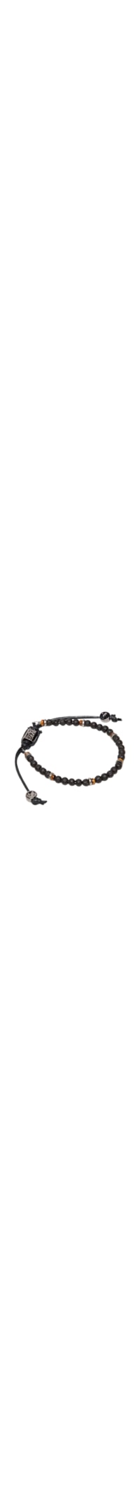 Pulseira Masculina Pedra Vulcânica E Olho De Tigre - Preto