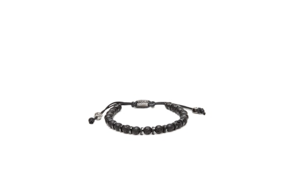 Pulseira Masculina Pedra Vulcânica - Preto