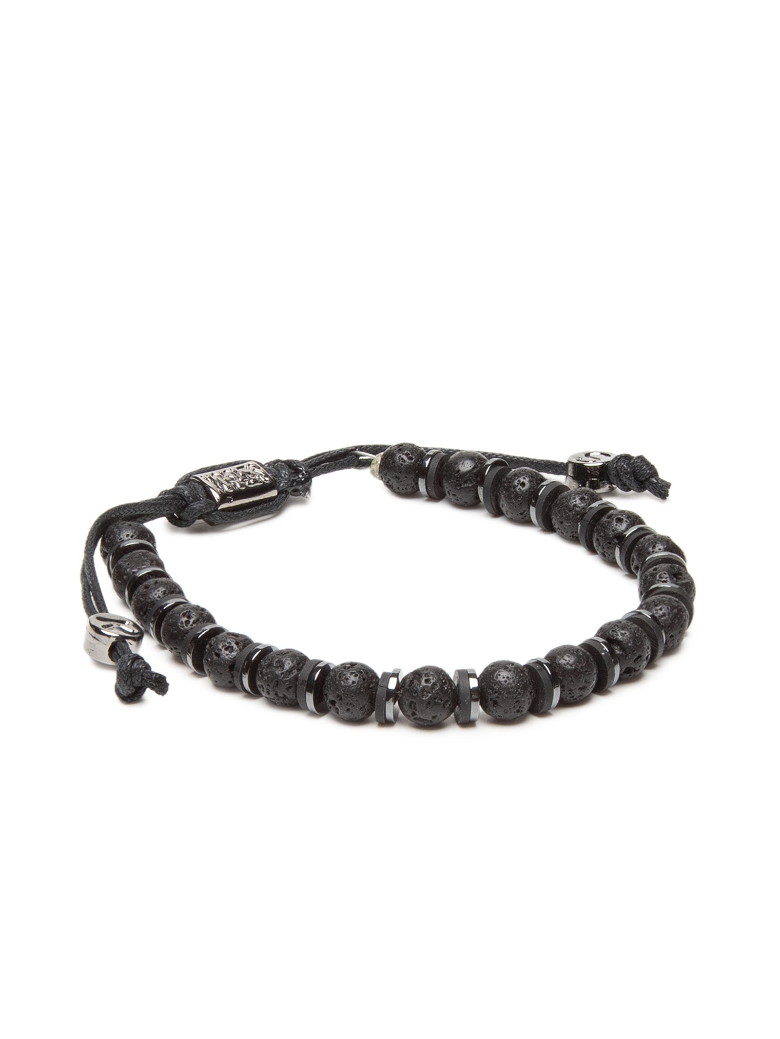Pulseira Masculina Pedra Vulcânica Preto Sergio K