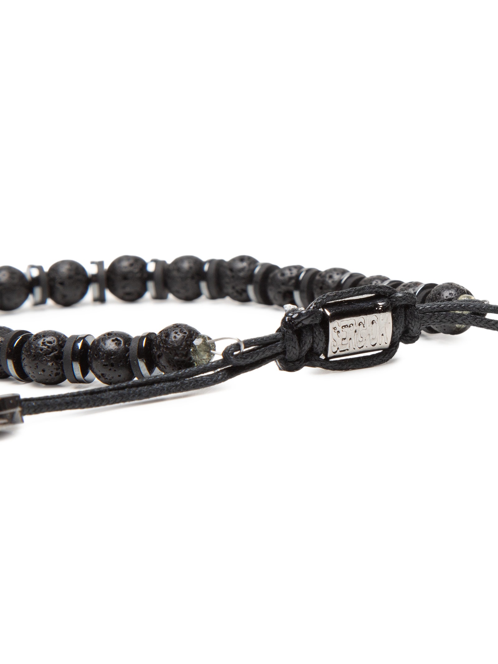 Pulseira Masculina Pedra Vulcânica Preto Sergio K