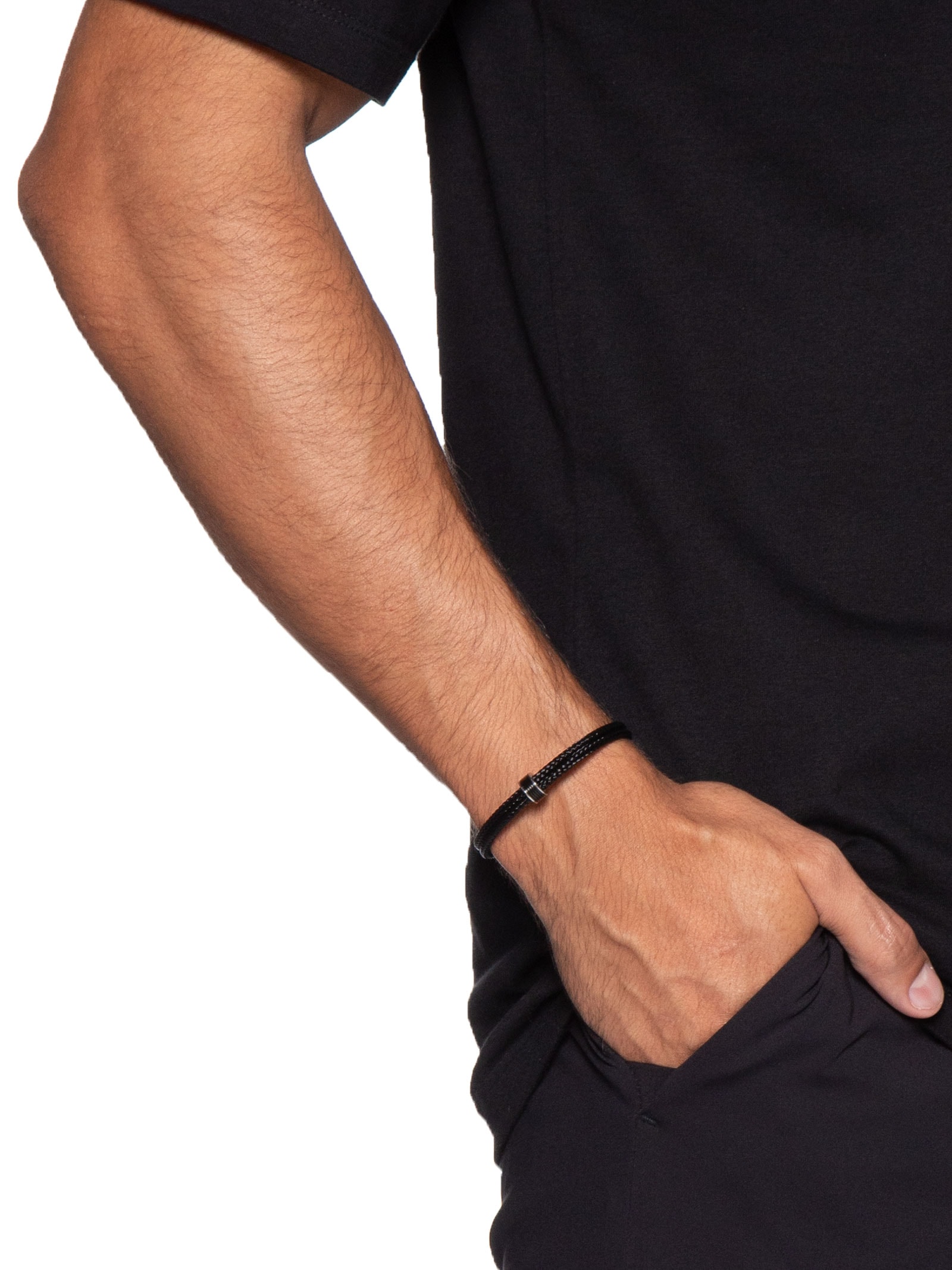Pulseira Masculina Vértice Preto Key Design