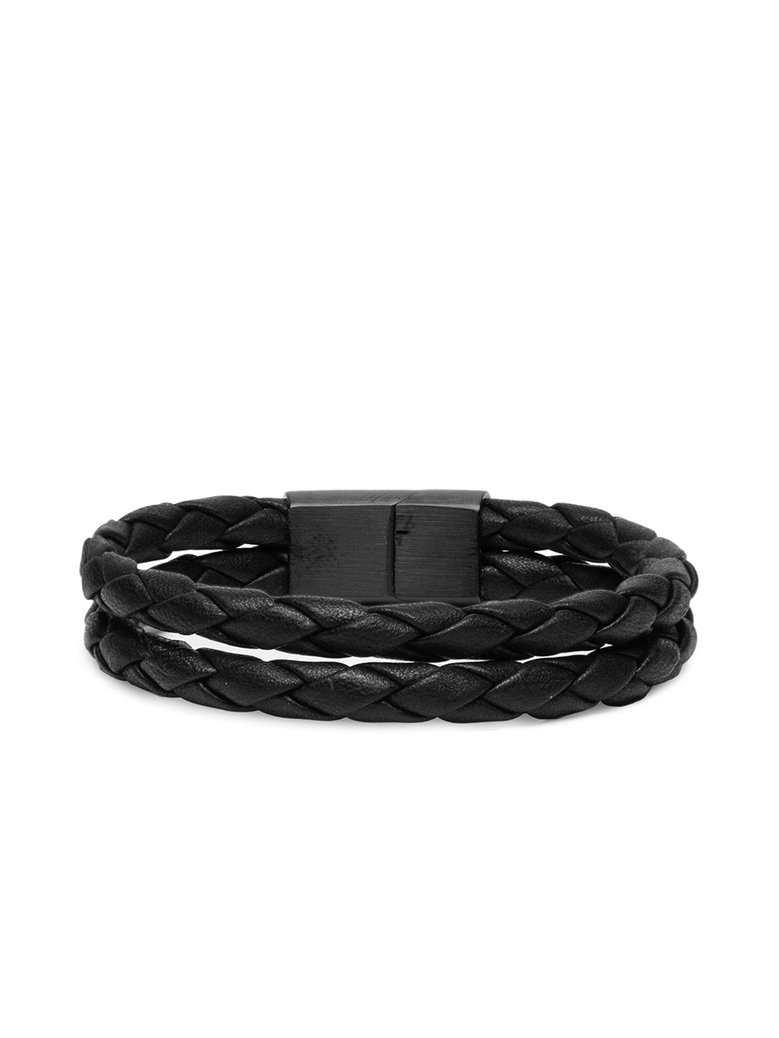 Pulseira Masculina Veyron De Couro Preto Key Design