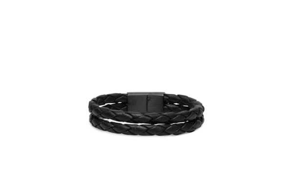 Pulseira Masculina Veyron De Couro - Preto