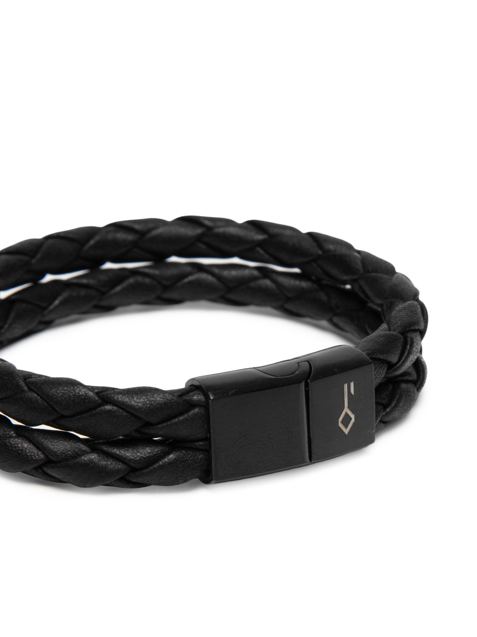 Pulseira Masculina Veyron De Couro Preto Key Design