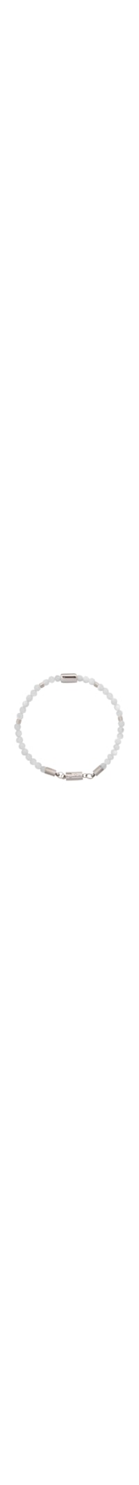 Pulseira Masculina Wade De Pérola Natural E Aço Prata - Off White