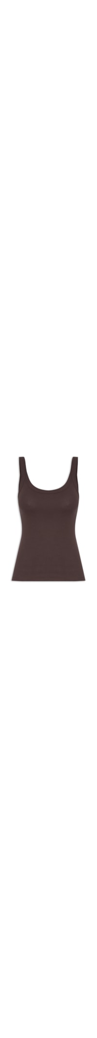 Regata Básica Feminina Slim Rib – Marrom