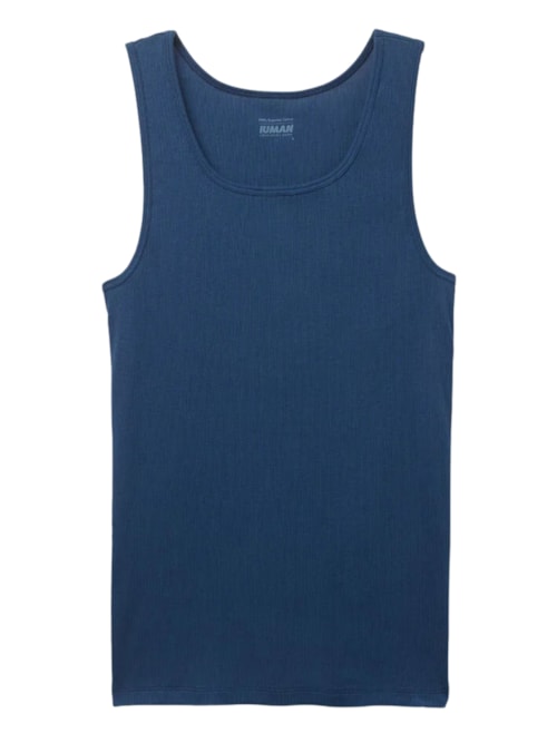 Regata Canelada Em Algodão Supima – Azul