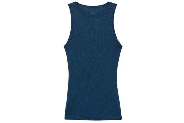 Regata Canelada Em Algodão Supima - Azul