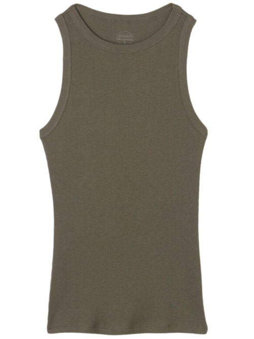 Regata Canelada Em Algodão Supima – Marrom