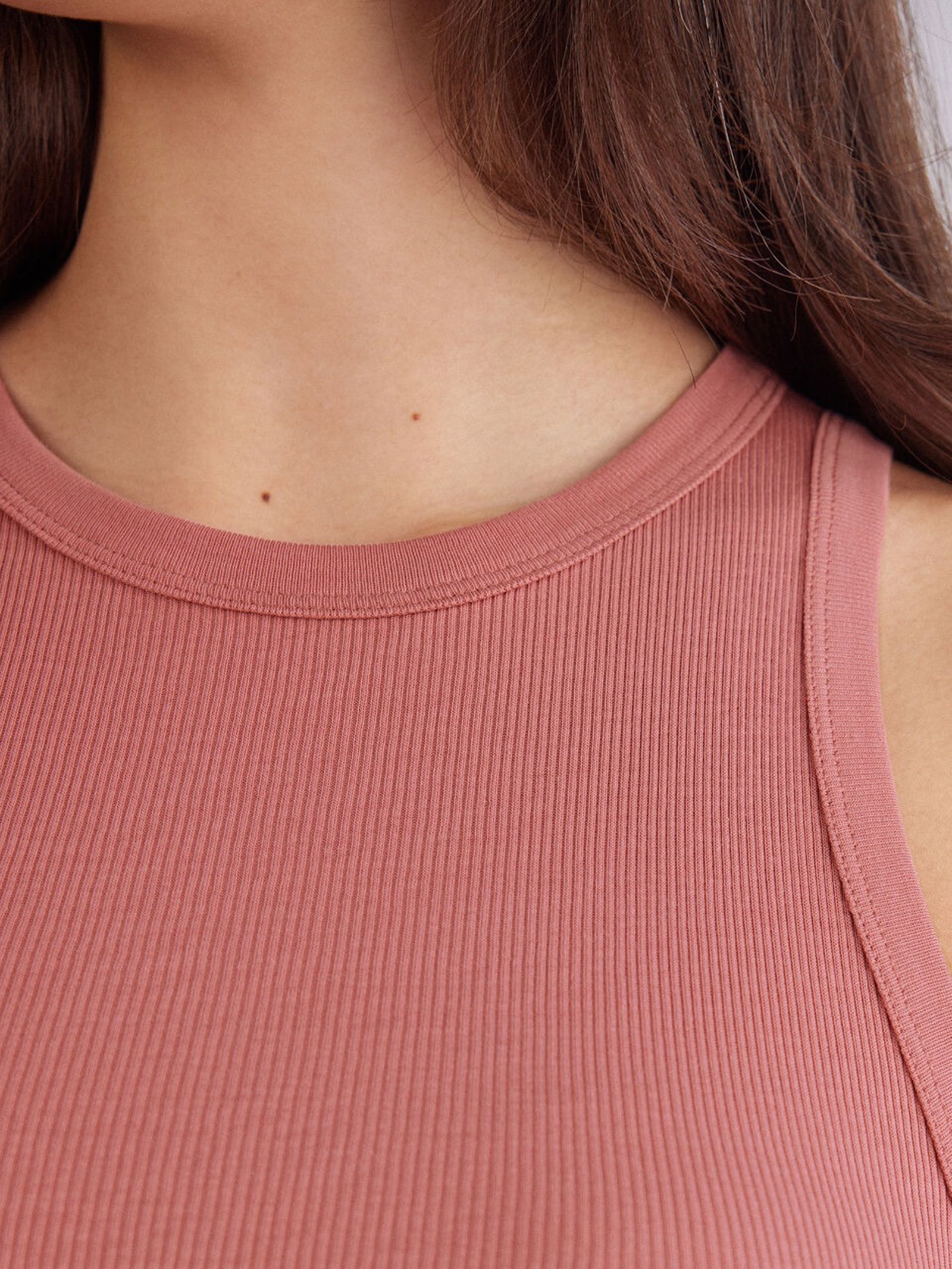 Regata Canelada Em Algodão Supima Rosa Intimissimi