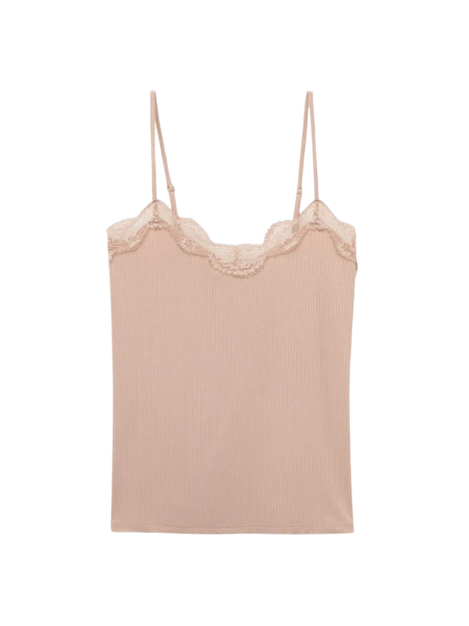 Regata Canelada Em Viscose e Renda Your Every Wear Bege Intimissimi