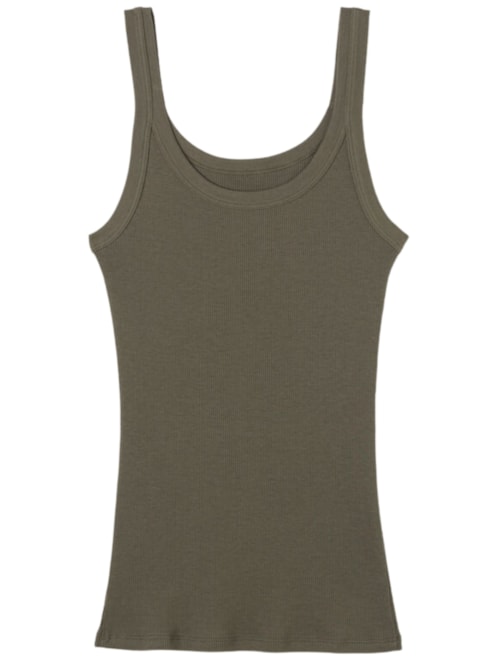 Regata Canelada Estilo Remador Em Algodão Supima – Marrom