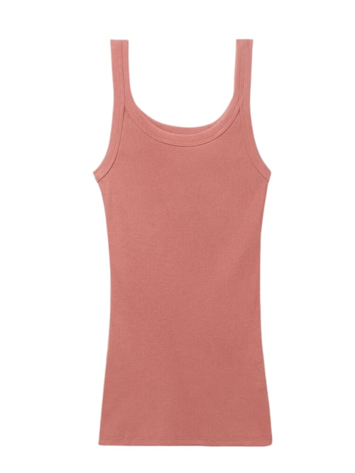 Regata Canelada Estilo Remador Em Algodão Supima – Rosa