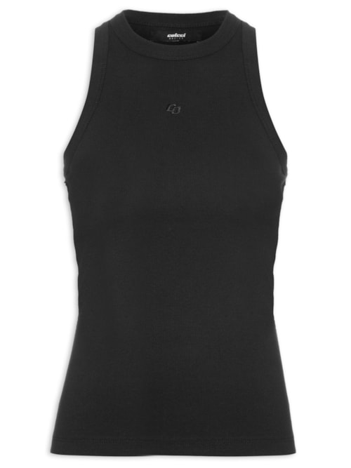Regata Canelada Feminina - Preto