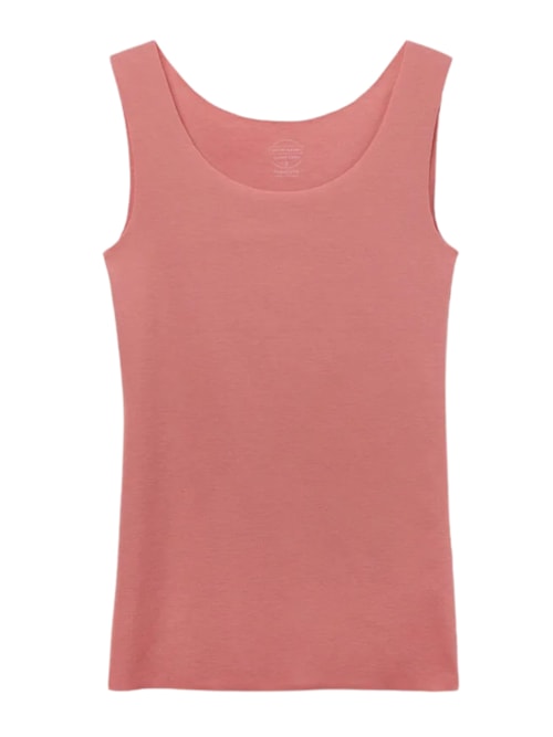 Regata Com Decote Redondo Em Algodão – Rosa